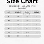 SONECS Kids UpToKnee Swim Suit All Black | Half Sleeve Zipper Swimwear