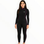 SONECS Women’s One Piece Swim Suit Black Pink | Full Coverage Zipper Swimwear