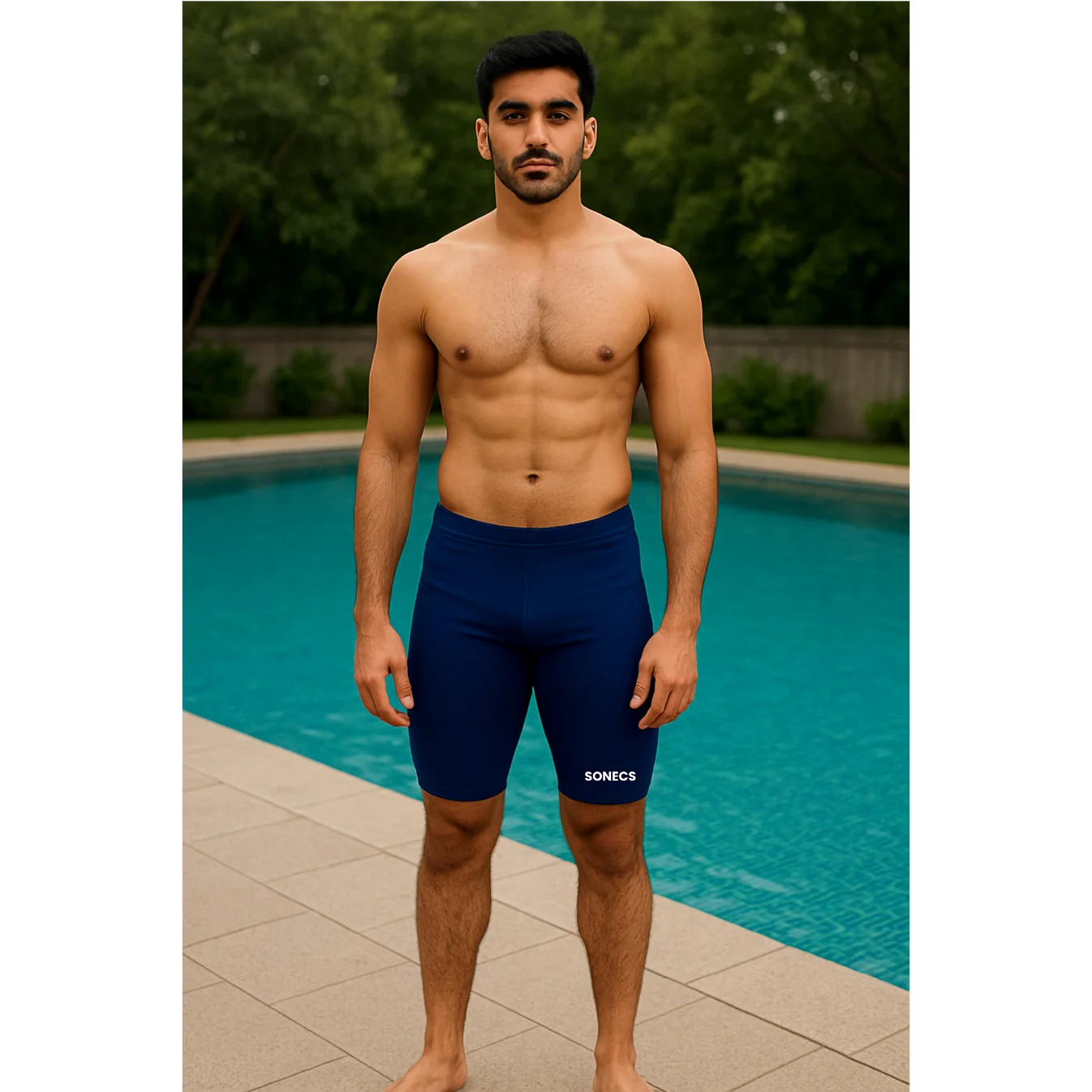 SONECS Basic Men’s Swim Shorts Blue | Quick Dry Swimming Jammers