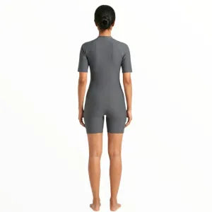 SONECS Women’s BoyLeg Swimsuit Black Grey | Athletic One Piece Swimwear