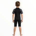 SONECS Kids UpToKnee Swim Suit – Half Sleeve Zipper Swimwear Black/Grey