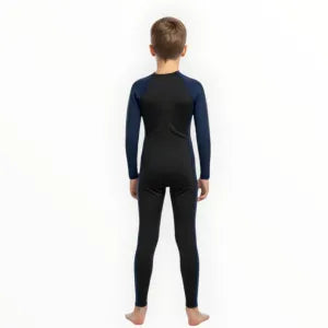 SONECS Boys Full Length 1Pc Swimsuit – Black/Navy Kids Swimwear