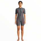 SONECS Women’s BoyLeg Swimsuit Black Grey | Athletic One Piece Swimwear