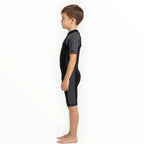 SONECS Kids UpToKnee Swim Suit – Half Sleeve Zipper Swimwear Black/Grey